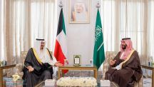 ولي العهد يستقبل رئيس مجلس الوزراء بدولة الكويت ويستعرضان العلاقات التاريخية وأوجه التعاون الثنائي