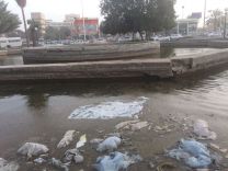 البحيرات الجمالية بشوارع حائل اهمال وسوء منظر وتجميع نفايات..