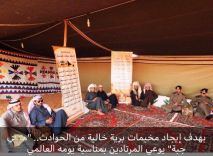 الدفاع المدني بجبة يقوم بجولات توعوية للمخيمات..