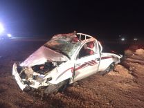 وفاة شخص واصابة اخر على طريق الجوف _ القصيم بالقرب من كبري بقعاء