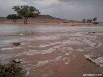 بالصور : أمطار غزيرة على قرية الوهيبية