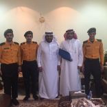 بزيارة لسعادة اللواء ابراهيم الألمعي مدير شرطة حائل بعد حادثة الشملي الإرهابية