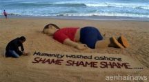 صورة: هندي يوثق مأساة الطفل السوري الغريق على طريقته