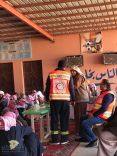 الهلال الأحمر يقيم محاضرة تدريبيه بالاسعافات الاولية لطلاب مدرسة الخطيب البغدادي الثانويه بمدينة حائل