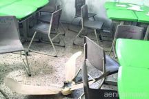مروحة سقف تسقط على رأس طالبة