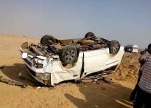 وفاة شخصين وإصابة 5 أشخاص بحادث انقلاب على طريق المدينة 45 كم عن محافظة الغزالة