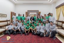 بالصور: الرئيس الفلسطيني يستقبل #المنتخب_السعودي بمقر الرئاسة في رام الله