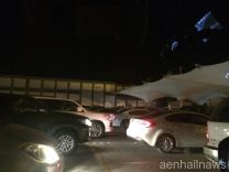 بالصور.. ازدحام وتكدس للسيارات بجسر الملك فهد بسبب انقطاع الكهرباء