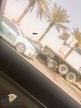 حادث شنيع لسيارة دخلت تحت شاحنة