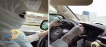 بالفيديو: فتاة سعودية تقود جيب لكزس مرتدية زي رجل