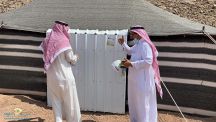 استمرار لجنةازالة المخيمات العشوائية بمنطقة حائل عملها بتبليغ اصحاب تلك المخيمات ابتدا من حي الرصف حتى قصر العشراوات
