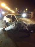 بالصور : حادث تصادم على طريق الأربعين بالوادي ينجم عنه 3 أصابات