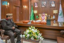 الأمير عبدالعزيز بن سعد ‏يستقبل قائد القوة الخاصة للأمن ‏البيئي بحائل المعين حديثاً ‏