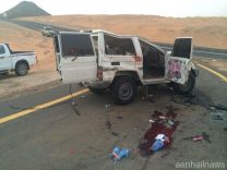 حادث شنيع لجيب ربع على طريق الحفير شمال غرب حائل
